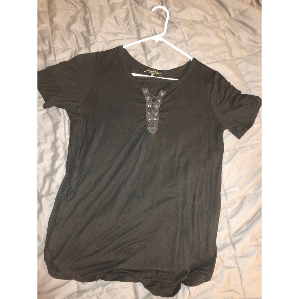 Black tie-up t shirt